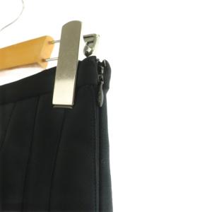 Christian Dior プリーツフレアスカート ウールシルク 2 黒 ブラック /SS OS