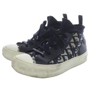 Christian Dior WALKNDIOR オブリーク ニットスニーカー 36 ネイビー