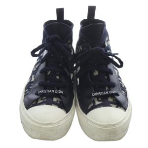 Christian Dior WALKNDIOR オブリーク ニットスニーカー 36 ネイビー