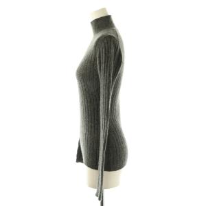 Christian Dior カシミヤハイネックリブニットセーター 長袖 刺繍 USA2 グレー /DO OS