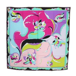 スカーフ シルク マーブル柄 マルチカラー /RI OS