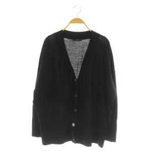 ドライコットンライトカーディガン ニット 長袖 Vネック オーバーサイズ ブラック /MY OS