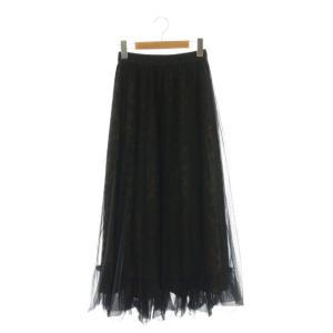 25SS チュールバルーンスカート ロング 36 黒 ブラック /SS OS