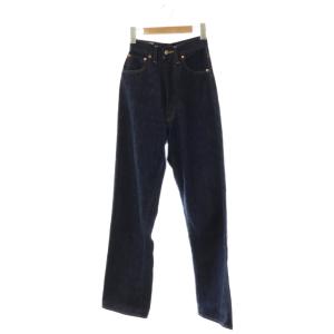 618MARILYNハイウエストデニム パンツ ジーンズ ストレート セルビッチ 23 ネイビー /DF