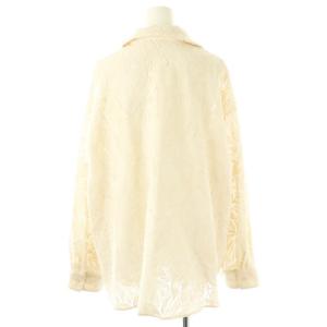 CLANE CURTAIN LACE SLIT SHIRT カーテンレース スリット シャツ 長袖 2 アイボリー