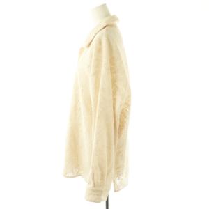 CLANE CURTAIN LACE SLIT SHIRT カーテンレース スリット シャツ 長袖 2 アイボリー