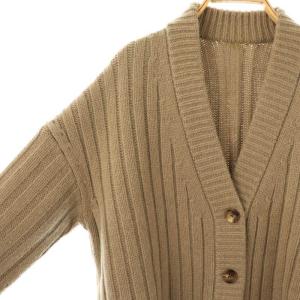 Deuxieme Classe atmosphere カーディガン ニット Vネック カシミヤ混 モカ /DO OS