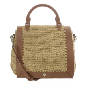 2WAYカゴバッグ ハンドバッグ ショルダーバッグ ベージュ 茶色 ブラウン /SR28