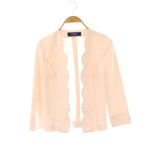 スカラップ ノーカラージャケット 薄手 38 ピンク /AT OS