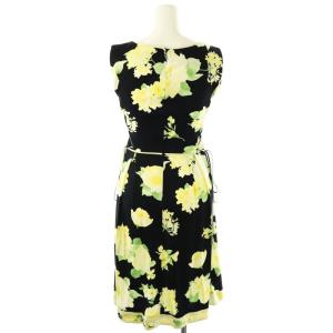 LEONARD ノースリーブワンピース 花柄  38 ブラック