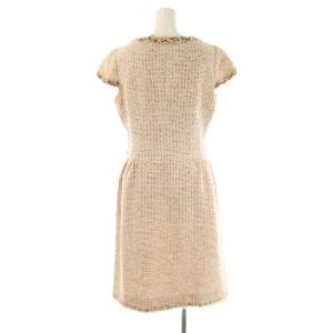 René TISSUE ツイード 半袖ワンピース ひざ丈 38 ピンク /AT OS