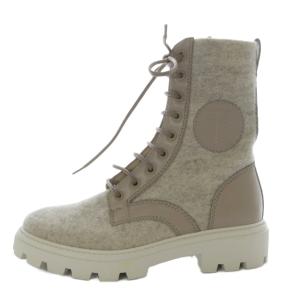 Trimmed combat boots 37 ベージュ