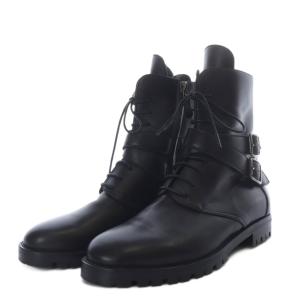 MANOLO BLAHNIK ブーツ ショート レースアップ レザー 37 ブラック