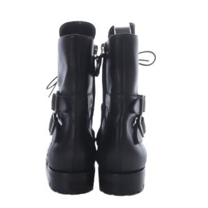 MANOLO BLAHNIK ブーツ ショート レースアップ レザー 37 ブラック