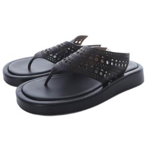 Flip flops トングサンダル レザー 37 黒 ブラック /SR29