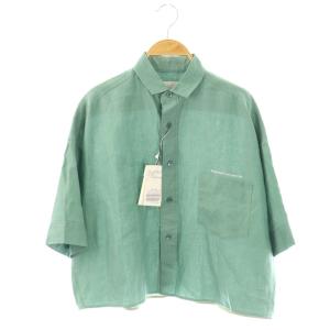 24SS Spick&Span別注リネン半袖エンブロイダイリーシャツ F グリーン /DF OS