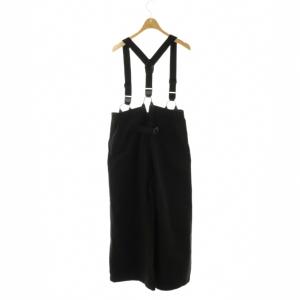 Spick&Span 24AW サスペンダー付きワーカーパンツ ワイドパンツ 36 ブラック /ES OS