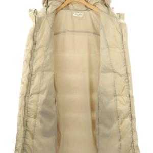 PLST ロングダウンベスト ジップアップ S ベージュ /HK OS