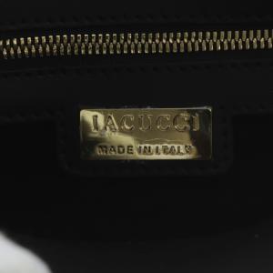 IACUCCI 2WAYトートバッグM ハンドバッグ ショルダーバッグ ワンショルダー レザー ブラック /YO22