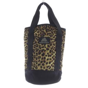 レオパード ランタンバッグ ハンドバッグ 茶 ブラウン 黒 ブラック /SR45