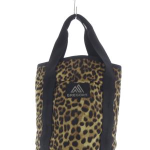 GREGORY レオパード ランタンバッグ ハンドバッグ 茶 ブラウン 黒 ブラック /SR45
