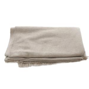 Plage 大判フリンジ ストール 茶 ブラウン /SR48