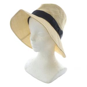 Middle brim hat ハット 帽子 リボン 1 ベージュ 黒 ブラック /SR47