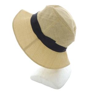 KIJIMATAKAYUKI Middle brim hat ハット 帽子 リボン 1 ベージュ 黒 ブラック /SR47
