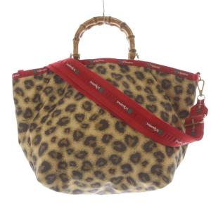 MEDIUM BAMBOO TOTE レオパード バッグ ショルダーバッグ ハンドバッグ 2way 茶色