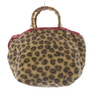 LesportSAC MEDIUM BAMBOO TOTE レオパード バッグ ショルダーバッグ ハンドバッグ 2way 茶色
