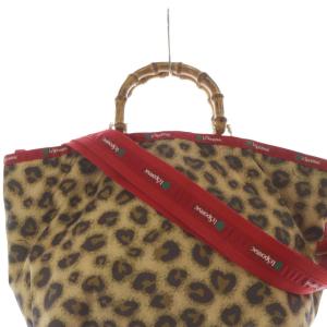LesportSAC MEDIUM BAMBOO TOTE レオパード バッグ ショルダーバッグ ハンドバッグ 2way 茶色