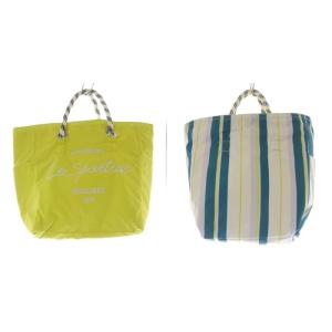 MEDIUM 2 WAY TOTE バッグ トートバッグ ハンドバッグ リバーシブル 黄色 イエロー 緑