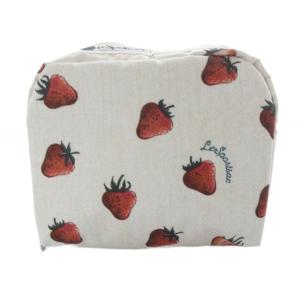 SQUARE COSMETIC ビタースウィートベリー ポーチ ベージュ 赤 レッド /SR17