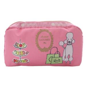 LADUREE RECTANGULAR COSMETIC ポーチ ロゴ ピンク /SR16