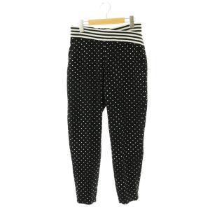 TAPERD DOT PANTS テーパードパンツ ドット 水玉 36 ブラック ホワイト /ES OS