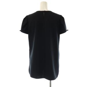 FOXEY NEW YORK ブラウス パフスリーブ リボン 38 黒 ブラック /SS OS