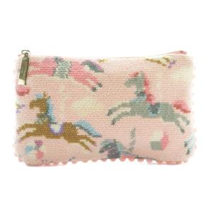 ラブラリーバイ LOVERARY BY ポンポンポーチ ラブラリーモクバ マルチカラー ピンク グレー