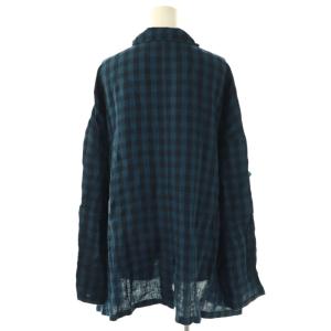 JOURNAL STANDARD LUXE ヴィンテージギンガムフレアジャケット リネン ネイビー ブラック /ES OS