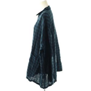 JOURNAL STANDARD LUXE ヴィンテージギンガムフレアジャケット リネン ネイビー ブラック /ES OS