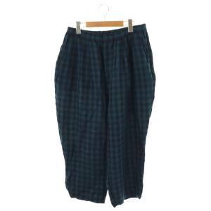 ヴィンテージギンガムタックパンツ ワイドパンツ バギー ネイビー ブラック /ES OS