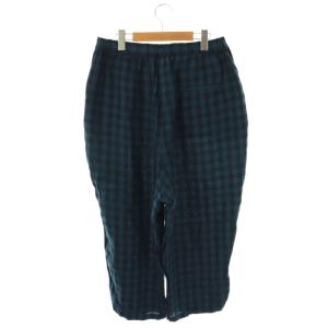 JOURNAL STANDARD LUXE ヴィンテージギンガムタックパンツ ワイドパンツ バギー ネイビー ブラック /ES OS