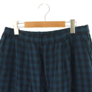 JOURNAL STANDARD LUXE ヴィンテージギンガムタックパンツ ワイドパンツ バギー ネイビー ブラック /ES OS