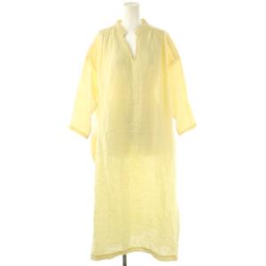 リネン スキッパーワンピース スモークイエロー /ES OS