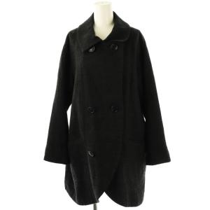 ロングコート リネンウール混 2 黒 ブラック /SS OS