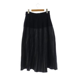 plantation 23AW コットンタック配色スカート M 紺 ネイビー /SS OS