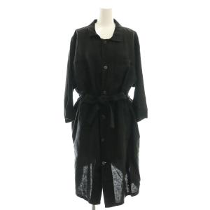 1mile リネン スプリングコート ステンカラーコート 2 ブラック /DF OS