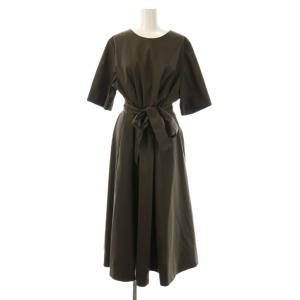 vingt-trois 23SS 【洗える】プレーンストレッチタフタ フレア ワンピース ロング 46