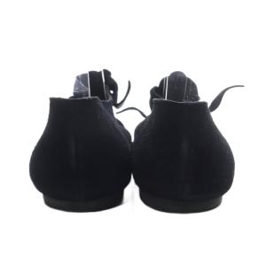 COMME des GARCONS パンプス フラット リボンモチーフ スエード 24.5cm ブラック /YO24