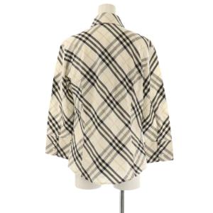 BURBERRY LONDON チェック長袖シャツ 42 アイボリー ブラック ベージュ /DO OS
