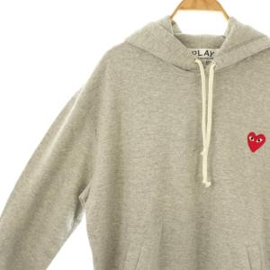 PLAY Comme des Garçons スウェット フーディーパーカー プルオーバー ロゴ L グレー /AT OS
